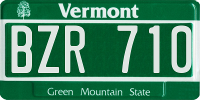VT license plate BZR710