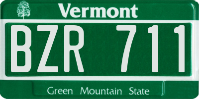 VT license plate BZR711
