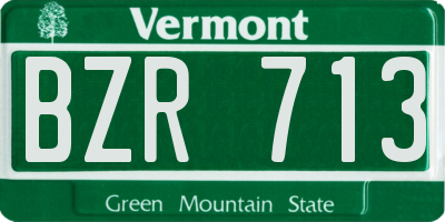VT license plate BZR713