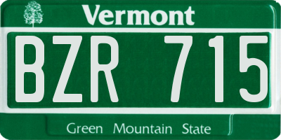 VT license plate BZR715
