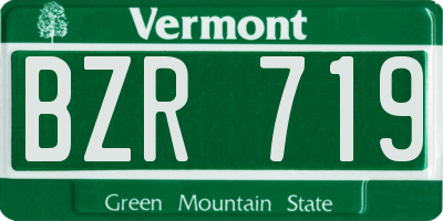 VT license plate BZR719