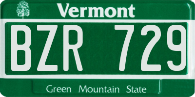 VT license plate BZR729