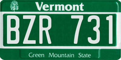 VT license plate BZR731