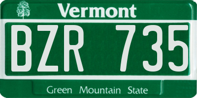 VT license plate BZR735
