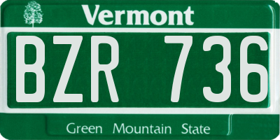 VT license plate BZR736
