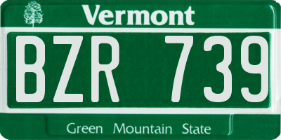 VT license plate BZR739