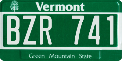 VT license plate BZR741