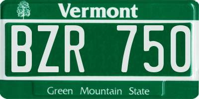 VT license plate BZR750