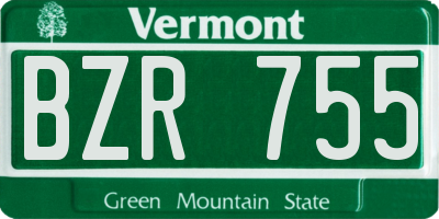 VT license plate BZR755