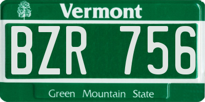 VT license plate BZR756