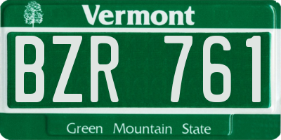 VT license plate BZR761