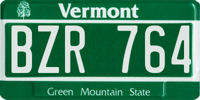 VT license plate BZR764
