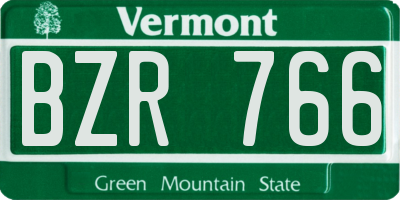 VT license plate BZR766