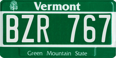 VT license plate BZR767