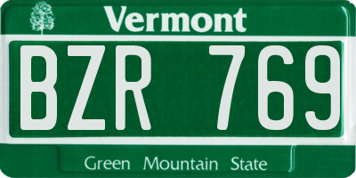 VT license plate BZR769