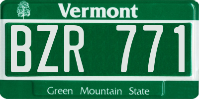 VT license plate BZR771