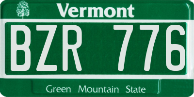 VT license plate BZR776