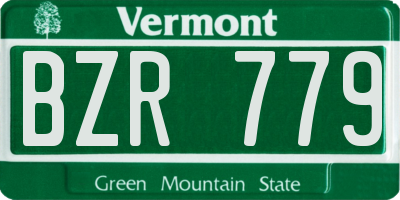VT license plate BZR779