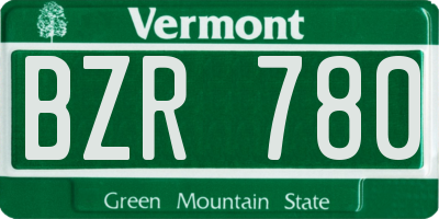 VT license plate BZR780