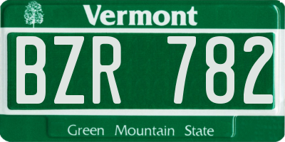 VT license plate BZR782