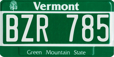 VT license plate BZR785