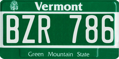 VT license plate BZR786