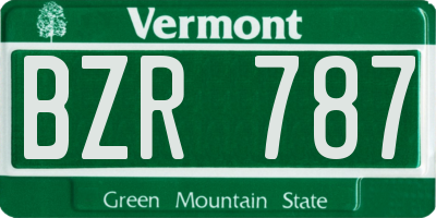 VT license plate BZR787