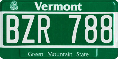 VT license plate BZR788