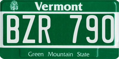 VT license plate BZR790