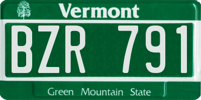 VT license plate BZR791
