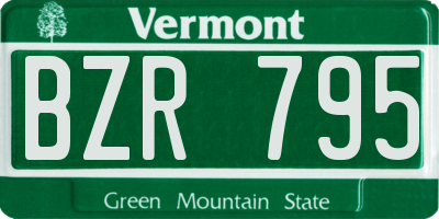 VT license plate BZR795