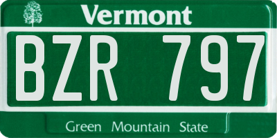 VT license plate BZR797