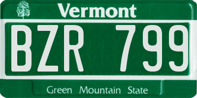 VT license plate BZR799