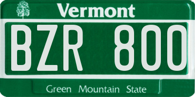 VT license plate BZR800