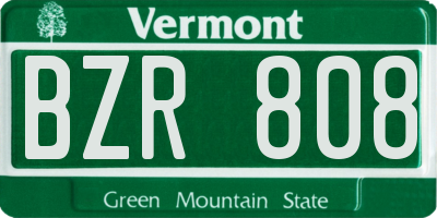 VT license plate BZR808
