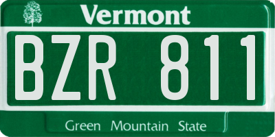VT license plate BZR811