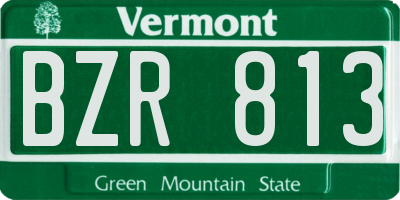 VT license plate BZR813