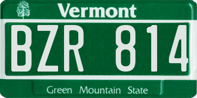 VT license plate BZR814