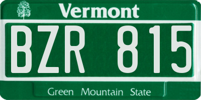 VT license plate BZR815