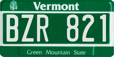 VT license plate BZR821