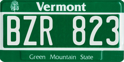 VT license plate BZR823