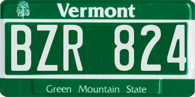 VT license plate BZR824