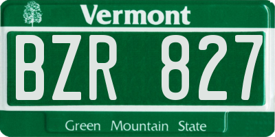 VT license plate BZR827
