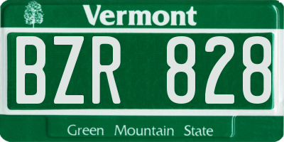 VT license plate BZR828