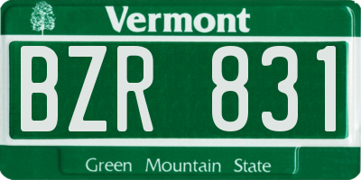 VT license plate BZR831