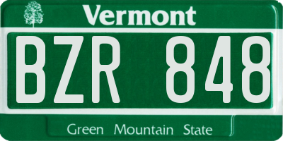 VT license plate BZR848