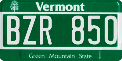 VT license plate BZR850