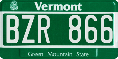 VT license plate BZR866