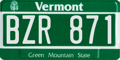 VT license plate BZR871