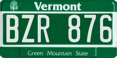 VT license plate BZR876